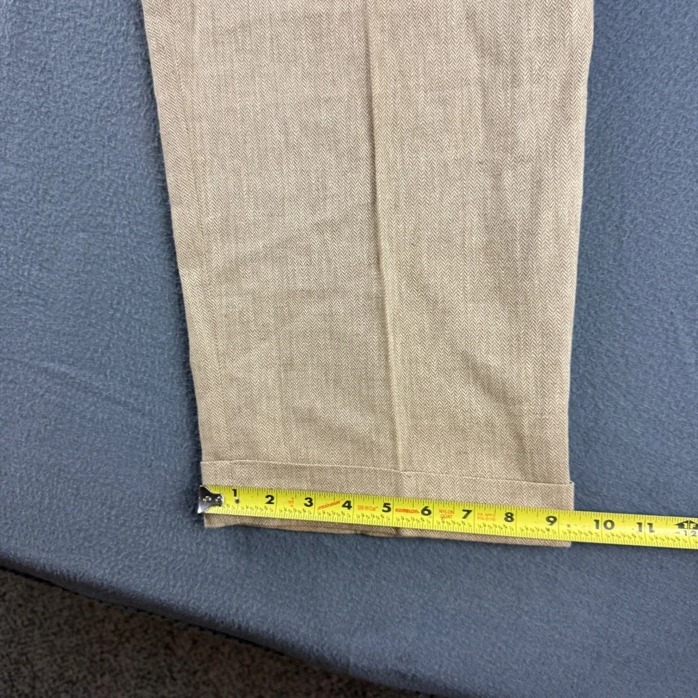 Vintage Polo Ralph Lauren Pants Men 38x30 (Fit 36x30) Beige Linen Double Pleated